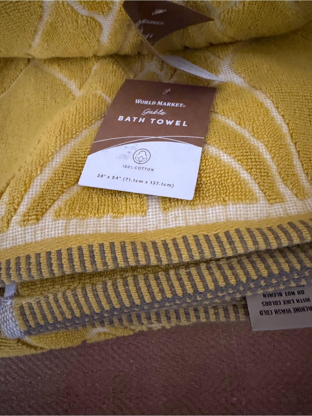 Cost Plus World Market Yellow Floral-Style Towel 4 piece Set - Picture 3 of 8